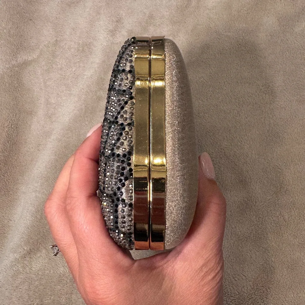 Rhinestone‎ Croc Clutch Evening Bag Luxe Wedding Guest Party Formal Chic